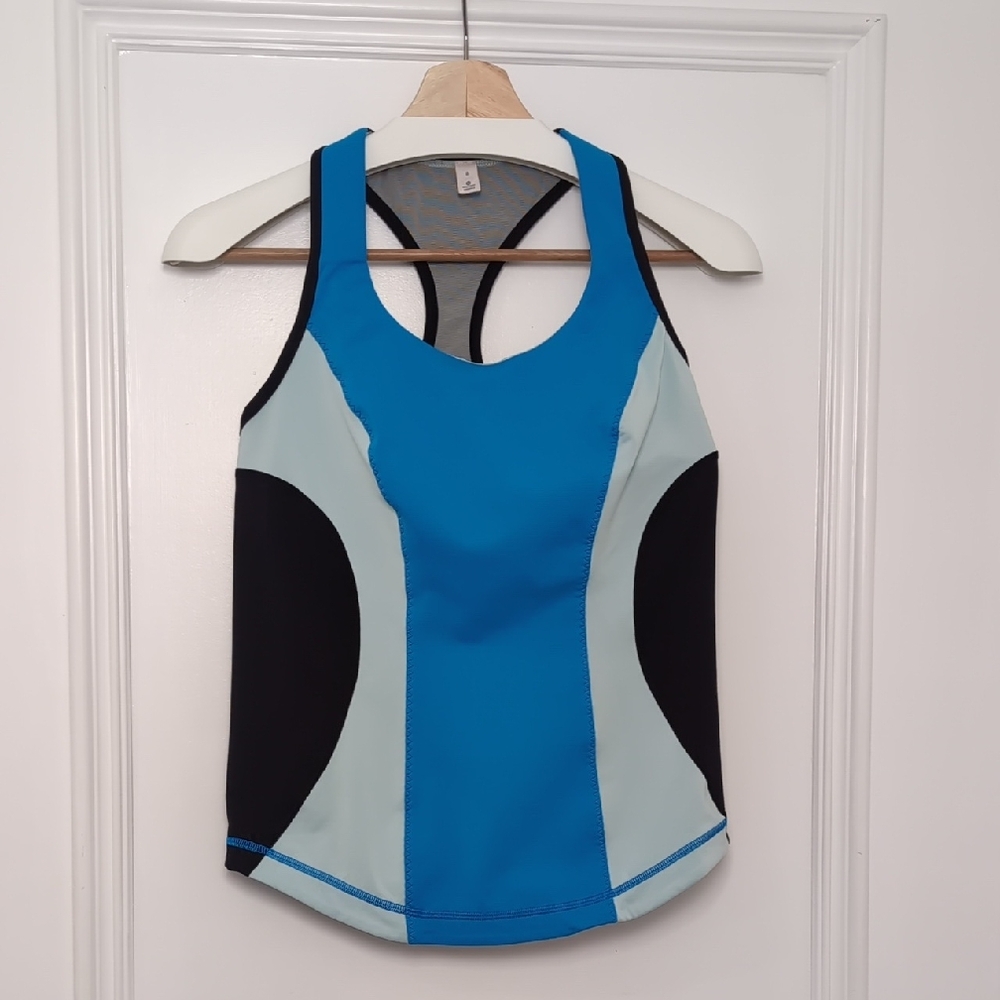 Lululemon Athletica Cardio Kick Blue and Black Tank Top